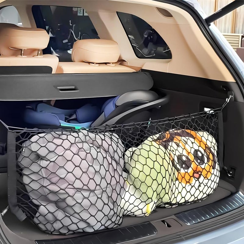 Leezhen Car Rear Cargo Net, Adjustable Elastic Storage Organizer Net, Trunk Cargo Storage Net Compatible with 2015 2016 2017 2018 2019 2020 2021 2022 2023 2024 2025 Chevy Tahoe Suburban Gmc Yukon - Image 2